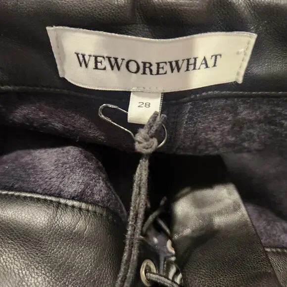 Weworewhat Faux leather lace-up black pants size 28 - Picture 7 of 8